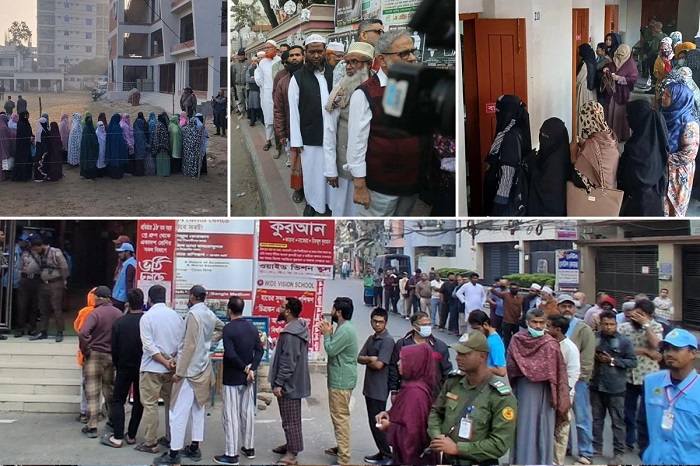 উৎসবমুখর পরিবেশে সারা দেশে চলছে ভোটগ্রহণ